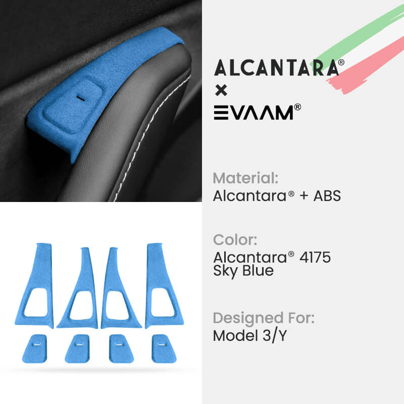 Alcantara Door Button Switch Trim Cover for Tesla Model 3/Y(2017-2023)-EVAAM® - EVAAM