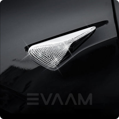 EVAAM® Bling Diamond Turn Signal Side Camera Covers for Tesla Model 3/Y Accessories - EVAAM