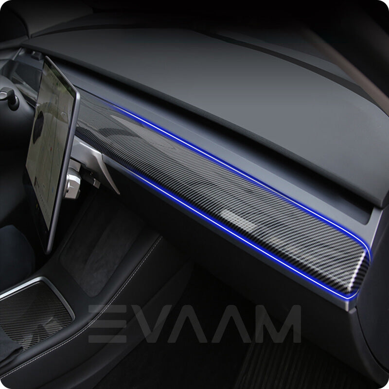 EVAAM® Tesla Carbon Fabric Dash Cap Cover for Model 3/Y (2017-2023) - EVAAM