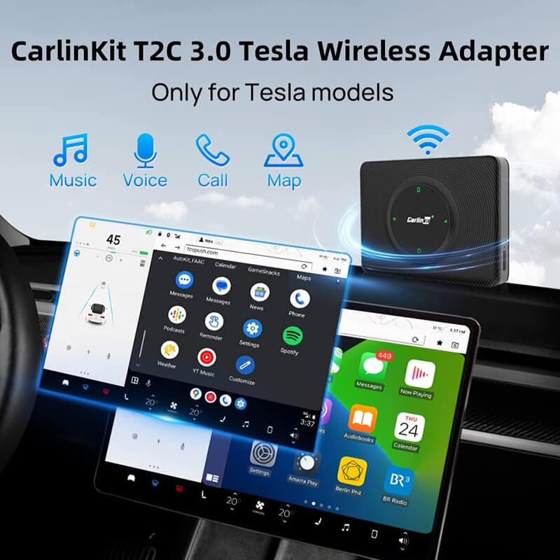 Wireless CarPlay Dongle For Tesla Model 3 X Y S Adapter Ai Box WiFi 5G –  Andream(US)