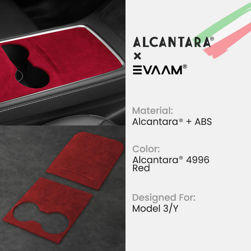 Alcantara Tesla Center Console Wraps Kit for Model 3/Y (2021-2023)-EVAAM® - EVAAM