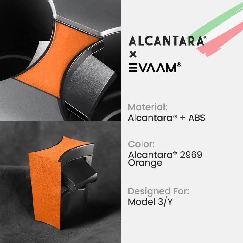 Alcantara Tesla Cup Holder Insert For Model 3/Y (2017-2023)-EVAAM® - EVAAM