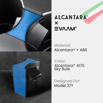 Alcantara Tesla Cup Holder Insert For Model 3/Y (2017-2023)-EVAAM® - EVAAM
