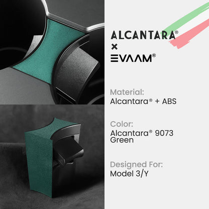 Alcantara Tesla Cup Holder Insert For Model 3/Y (2017-2023)-EVAAM® - EVAAM