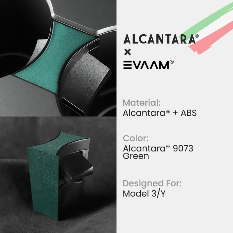 Alcantara Tesla Cup Holder Insert For Model 3/Y (2017-2023)-EVAAM® - EVAAM