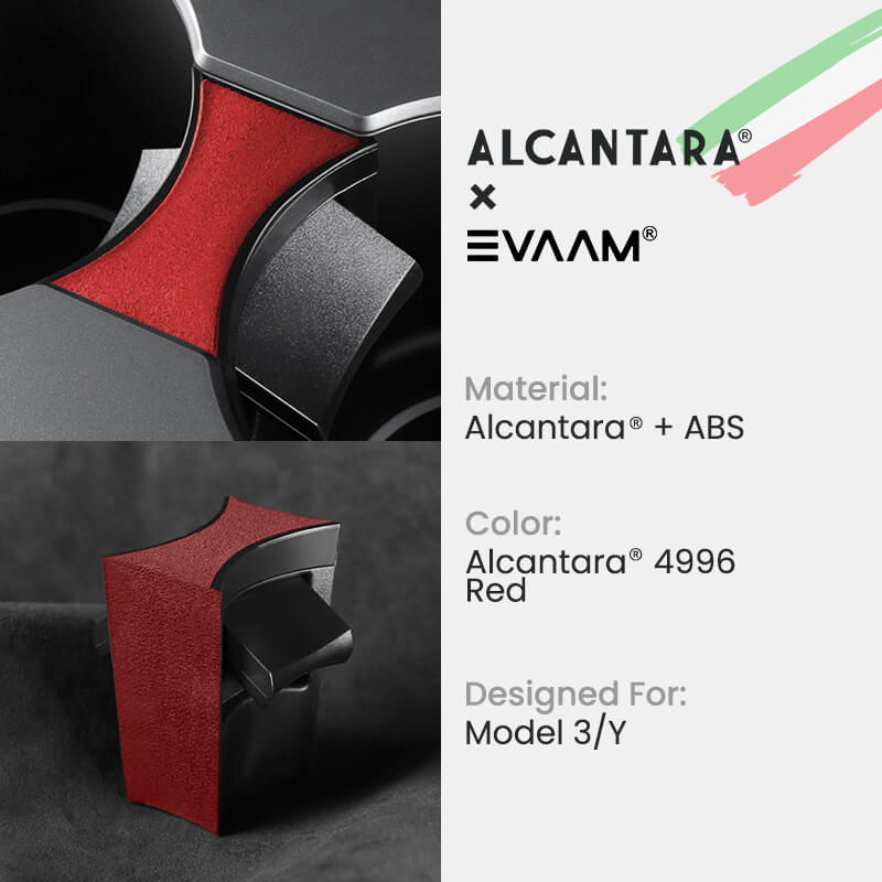 Alcantara Tesla Cup Holder Insert For Model 3/Y (2017-2023)-EVAAM® - EVAAM