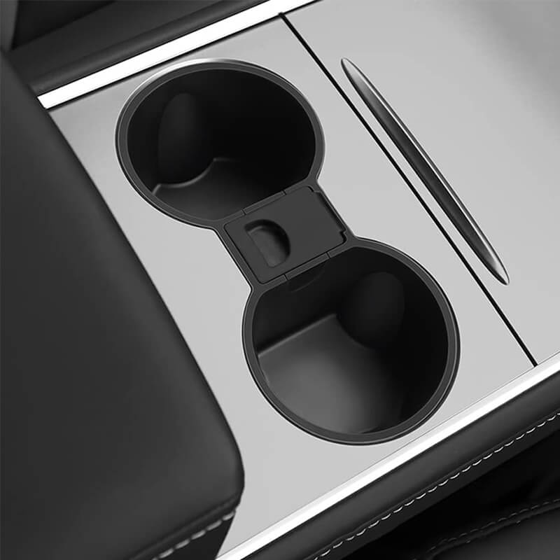 EVAAM® Tesla Cup Holder Insert & Transparent Key Protector for Model 3/Y (2017-2023) - EVAAM