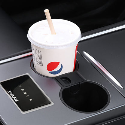 EVAAM® Tesla Cup Holder Insert & Transparent Key Protector for Model 3/Y (2017-2023) - EVAAM