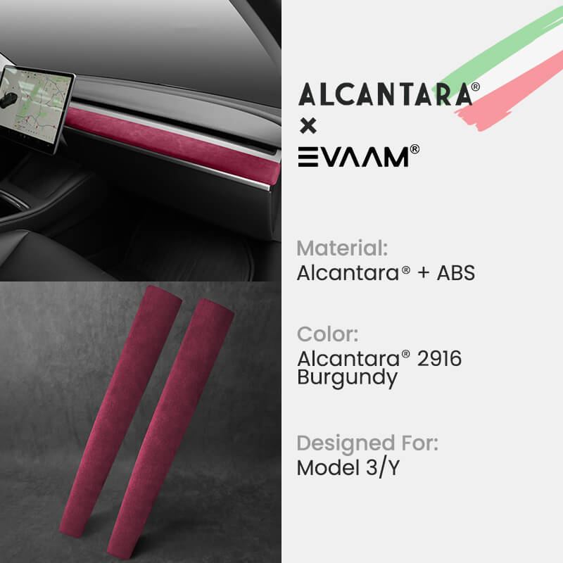 Alcantara Tesla Dash Cap Cover for Tesla Model 3/Y (2017-2023)-EVAAM® - EVAAM