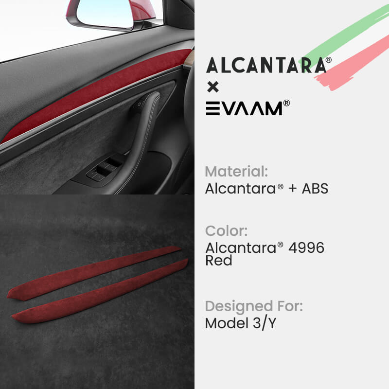 Alcantara Tesla Interior Door Panel Trim Covers for Model 3/Y (2021-2023)-EVAAM® - EVAAM