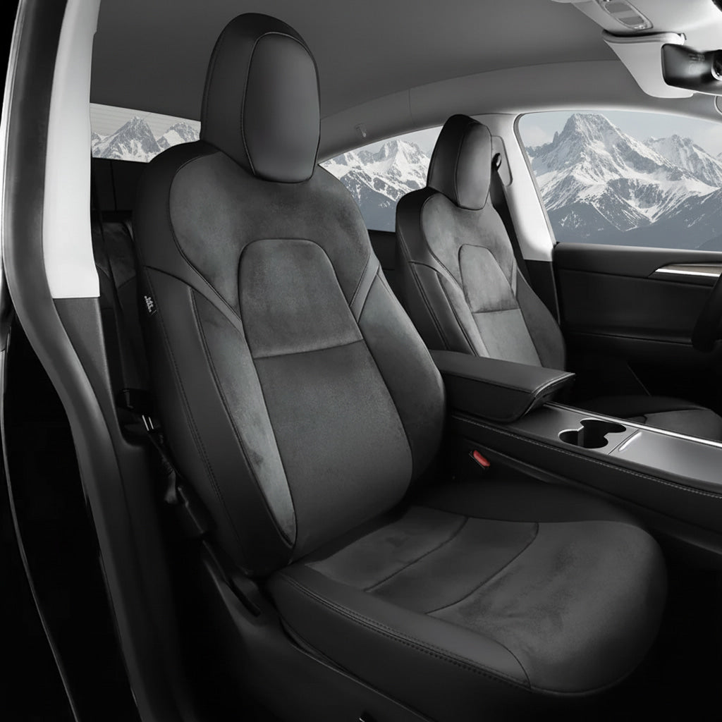 Autostoelkussen Tesla Model S/X/Y/3 - Ademend Memory Foam Met Antislip - Zwart