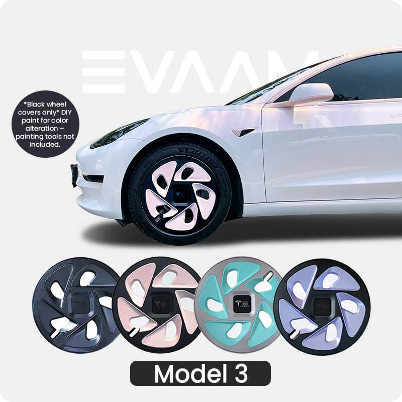 EVAAM® Radnabenkappe für Tesla Model 3 Aero Wheels 2017–2023 (4 Stück)