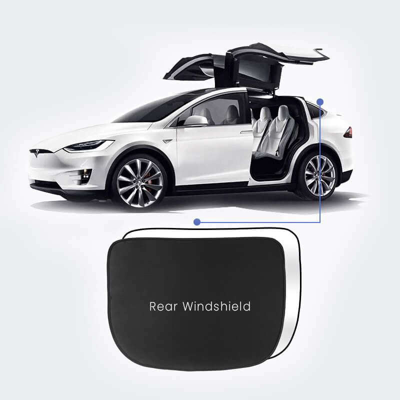 EVAAM® Roof Glass Sunshades for Tesla Model X Accessories (2012-2023)-Rear Windshield