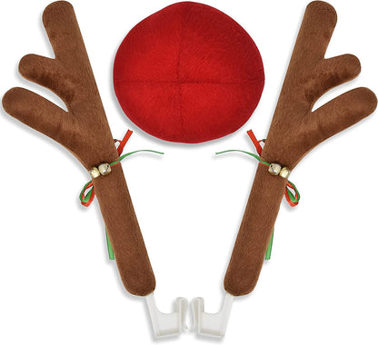 EVAAM® Reindeer Car Kit Antlers And Nose Set Christmas Decoration - EVAAM
