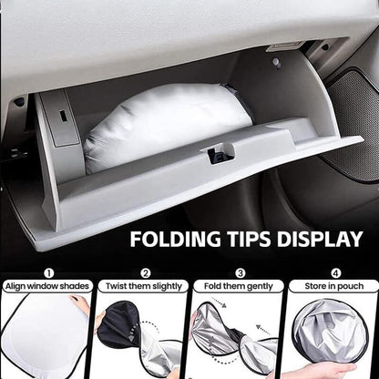 EVAAM® Roof Glass Sunshades for Tesla Model X Accessories (2012-2023)-how to fold