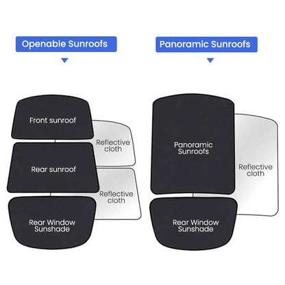 EVAAM® Roof Glass Sun Shades for Tesla Model S Accessories (2012-2023)-display