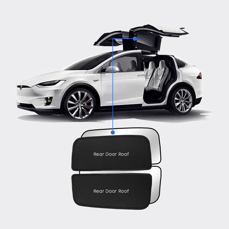 EVAAM® Roof Glass Rear Door Roof Sunshades for Tesla Model X Accessories (2012-2023)