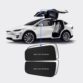EVAAM® Roof Glass Rear Door Windows Sunshades for Tesla Model X Accessories (2012-2023)