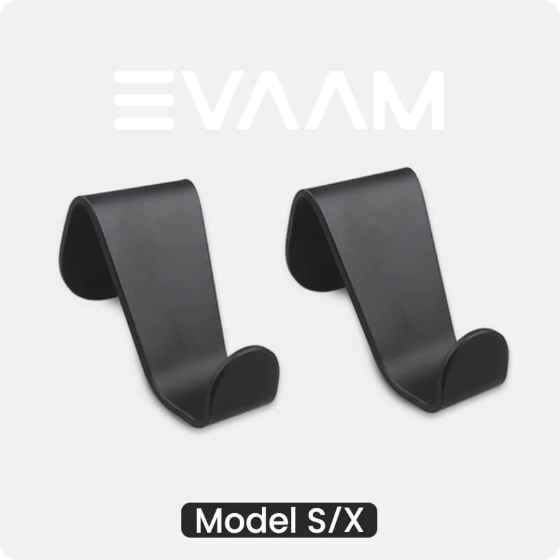 EVAAM®  Headrest Hanger Hooks for Tesla Model S/X (2012-2020) Accessories (2Pcs) - EVAAM
