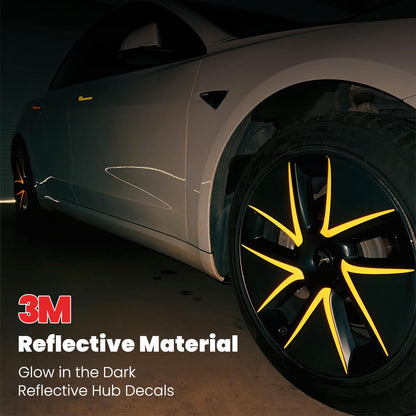 Wheel Hub Reflective Decals For Tesla Model 3 Highland 18" Photon Wheels - EVAAM