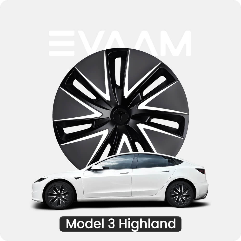 Wheel Hub Reflective Decals For Tesla Model 3 Highland 18" Photon Wheels - EVAAM