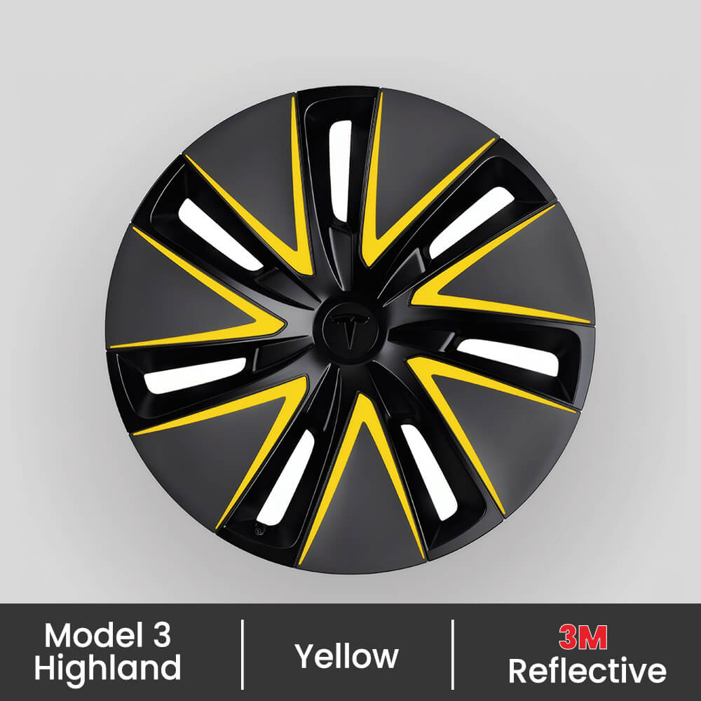 Wheel Hub Reflective Decals For Tesla Model 3 Highland 18" Photon Wheels - EVAAM