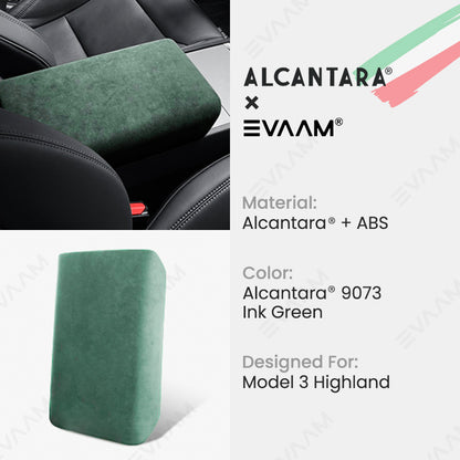 EVAAM® Alcantara Armrest Cover for Tesla 2024 Model 3 Highland - EVAAM