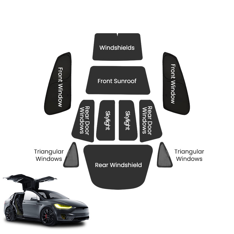 EVAAM® Sunshade Privacy Window Shade for Tesla Model X (2015-2023) - EVAAM