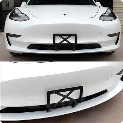 EVAAM® No Drill Front License Plate Frames Covers for Tesla Model 3/Y (2017-2023) - EVAAM