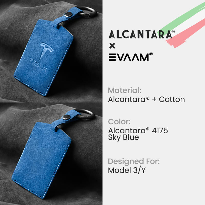 Alcantara Key Card Holder For Tesla Model 3/Y (2017-2023)-EVAAM