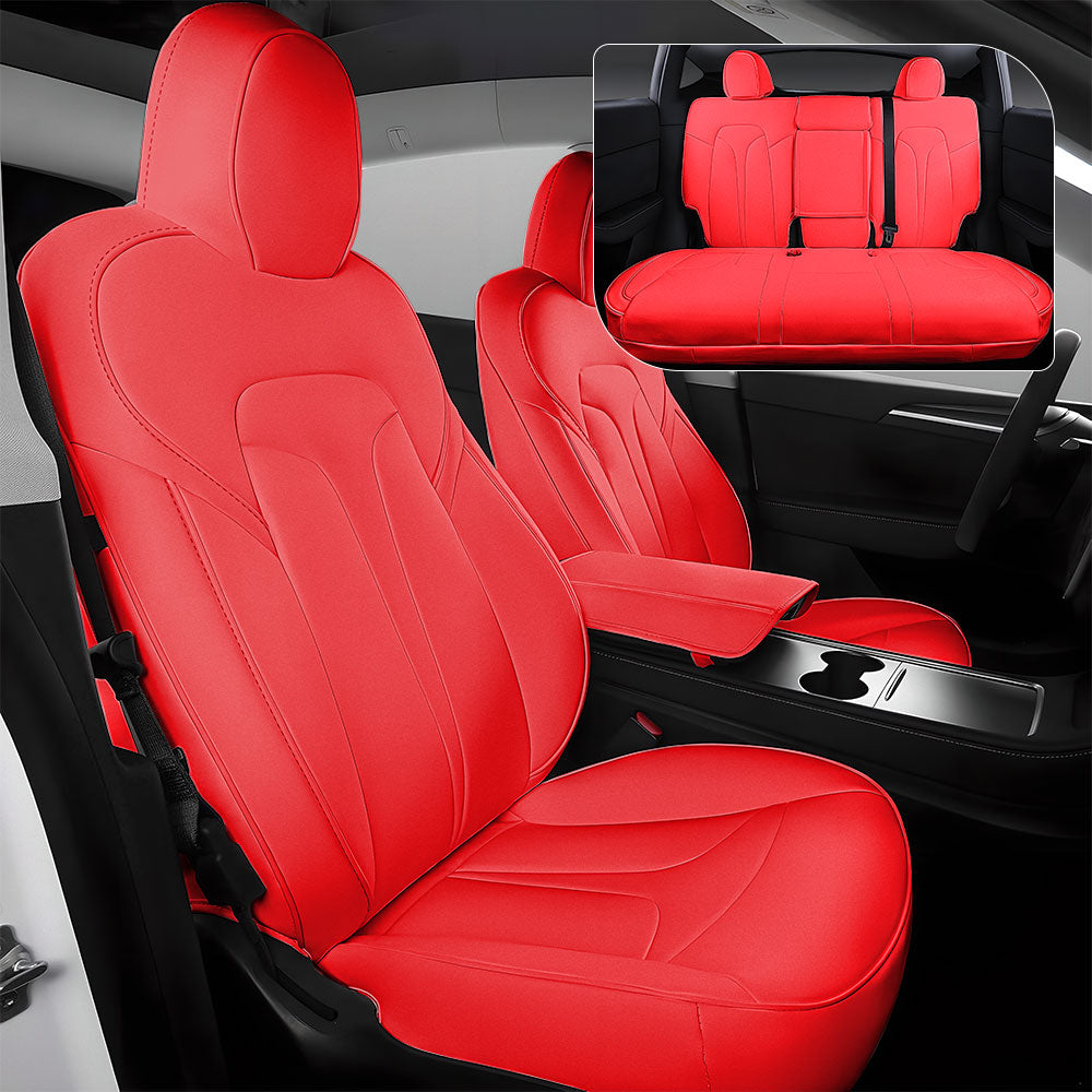 EVAAM® All-Inclusive Leather Full Seat Covers for Tesla 2015-2023 Model X 5 Seat