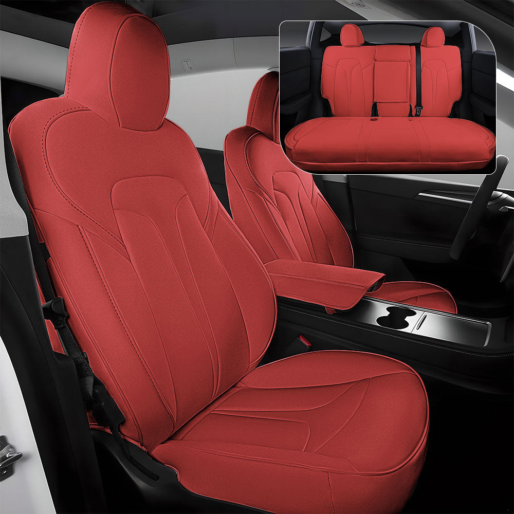 EVAAM® All-Inclusive Leather Full Seat Covers for Tesla 2015-2023 Model X 5 Seat