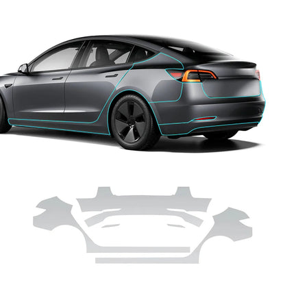 TPU Pre-Cut Invisible Full Car Paint Protection Film (PPF) for Tesla Model 3 (2020-2023)