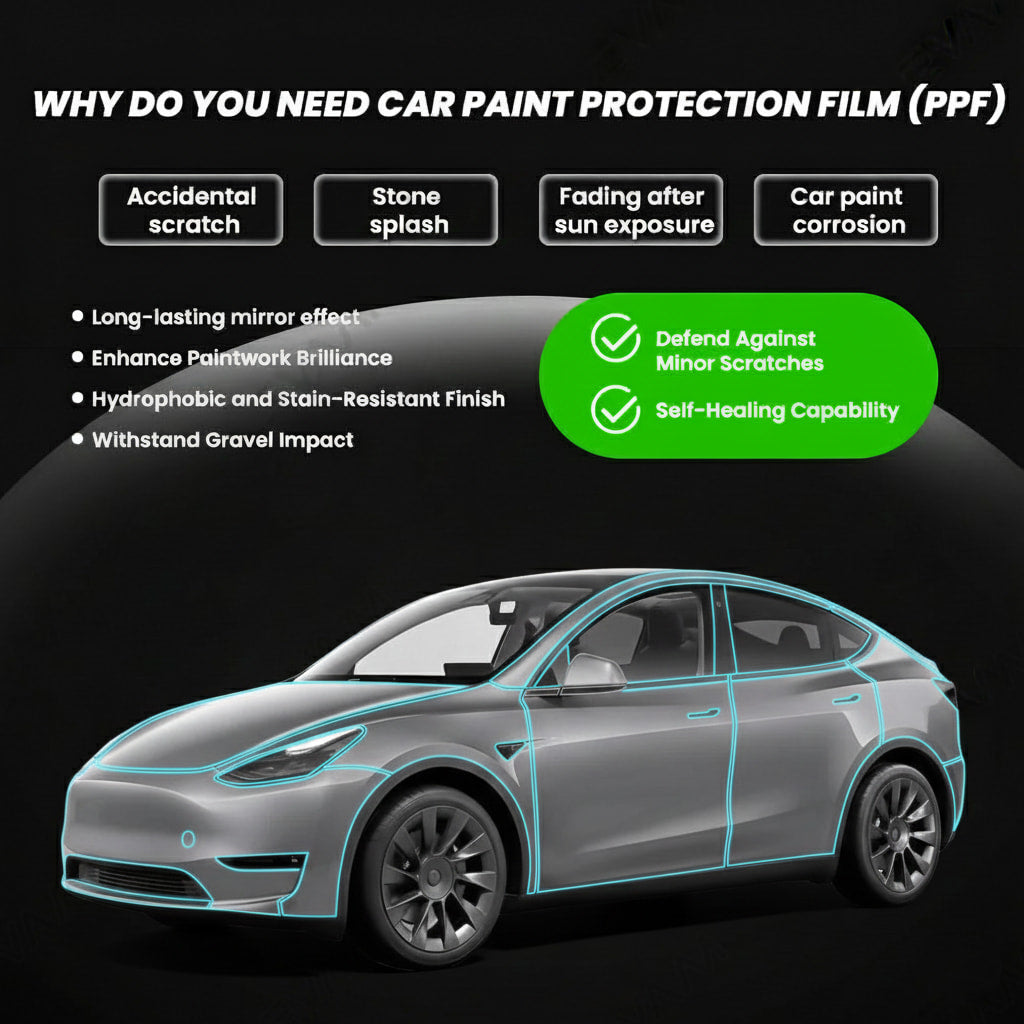 TPU Pre-Cut Invisible Full Car Paint Protection Film (PPF) for Tesla Model Y (2020-2024)