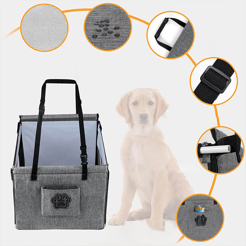 EVAAM® Dog Car Seat Portable Travel Bags for Small and Medium dogs - EVAAM