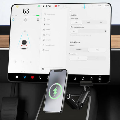 EVAAM ® 360° Adjustable Wireless MagSafe Charger Tesla Phone Mount Holder for Model 3/Y (2017-2023) - EVAAM