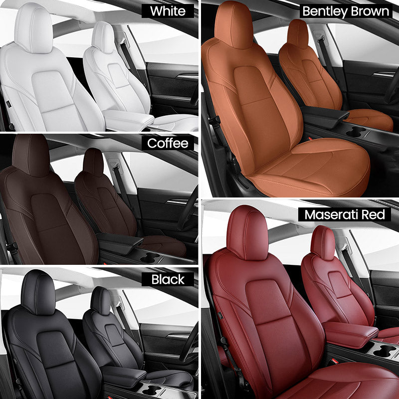 Leather Full Seat Covers for Tesla Model 3/Y/S/X(One-to-one Customization is Available)