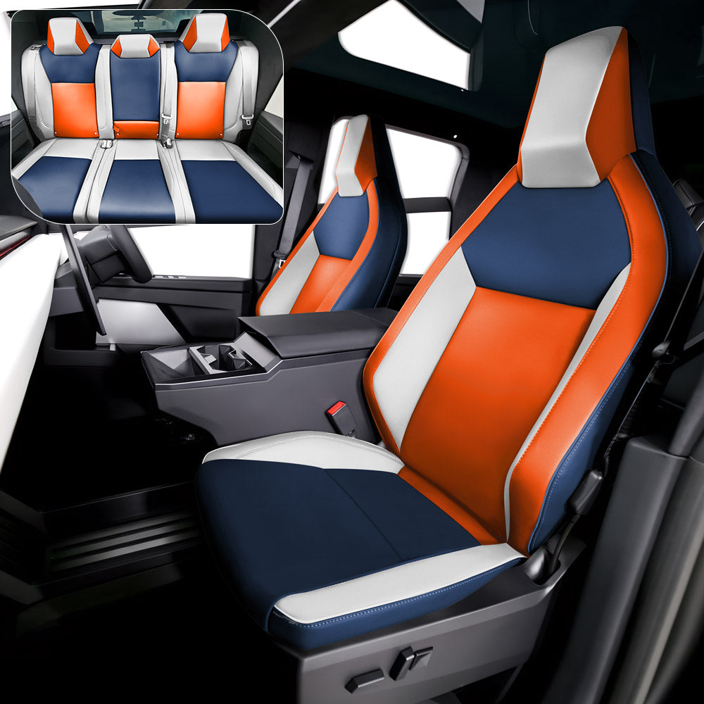 EVAAM® Leather Full Seat Covers for Tesla  Cybertruck - EVAAM