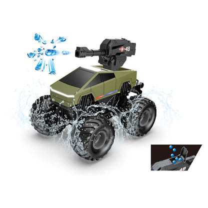 4WD Amphibious RC Stunt Car: Water Bullet Launcher, Mist Spray & LED Lights