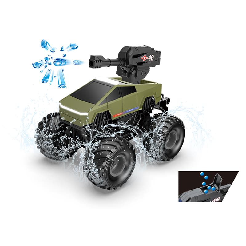 4WD Amphibious RC Stunt Car: Water Bullet Launcher, Mist Spray & LED Lights