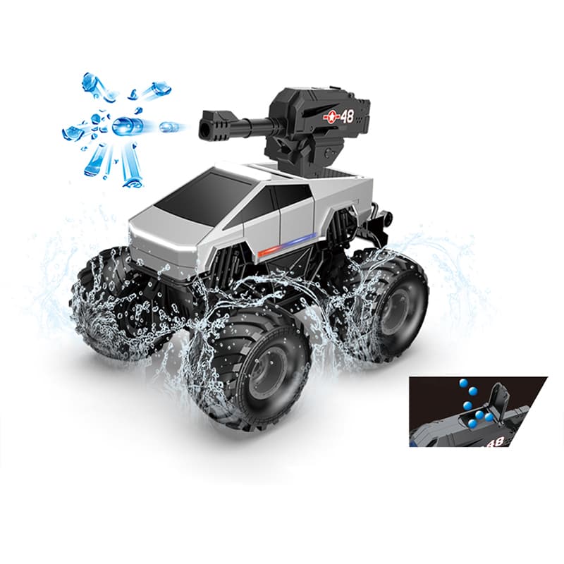 4WD Amphibious RC Stunt Car: Water Bullet Launcher, Mist Spray & LED Lights