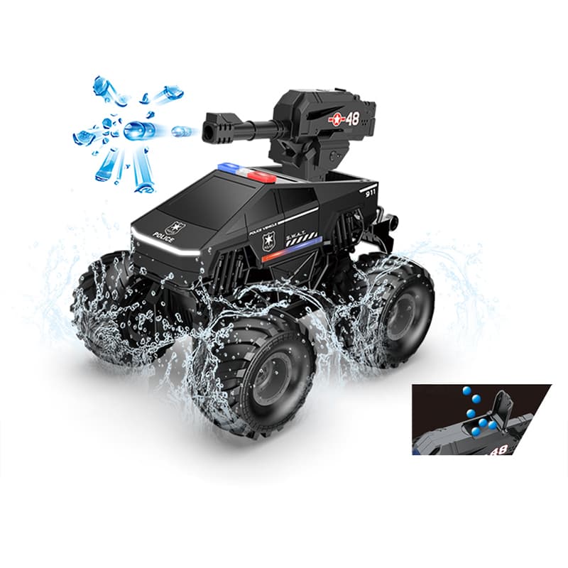 4WD Amphibious RC Stunt Car: Water Bullet Launcher, Mist Spray & LED Lights