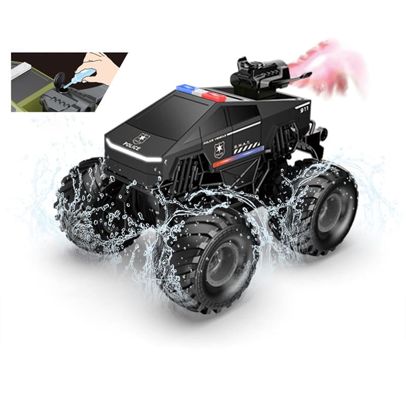 4WD Amphibious RC Stunt Car: Water Bullet Launcher, Mist Spray & LED Lights