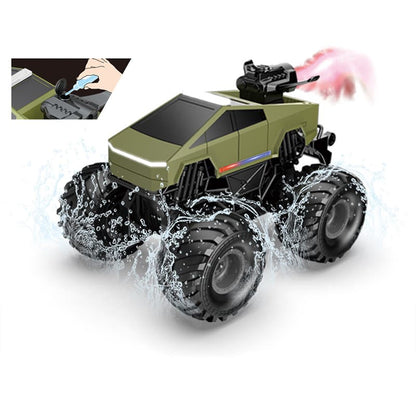 4WD Amphibious RC Stunt Car: Water Bullet Launcher, Mist Spray & LED Lights