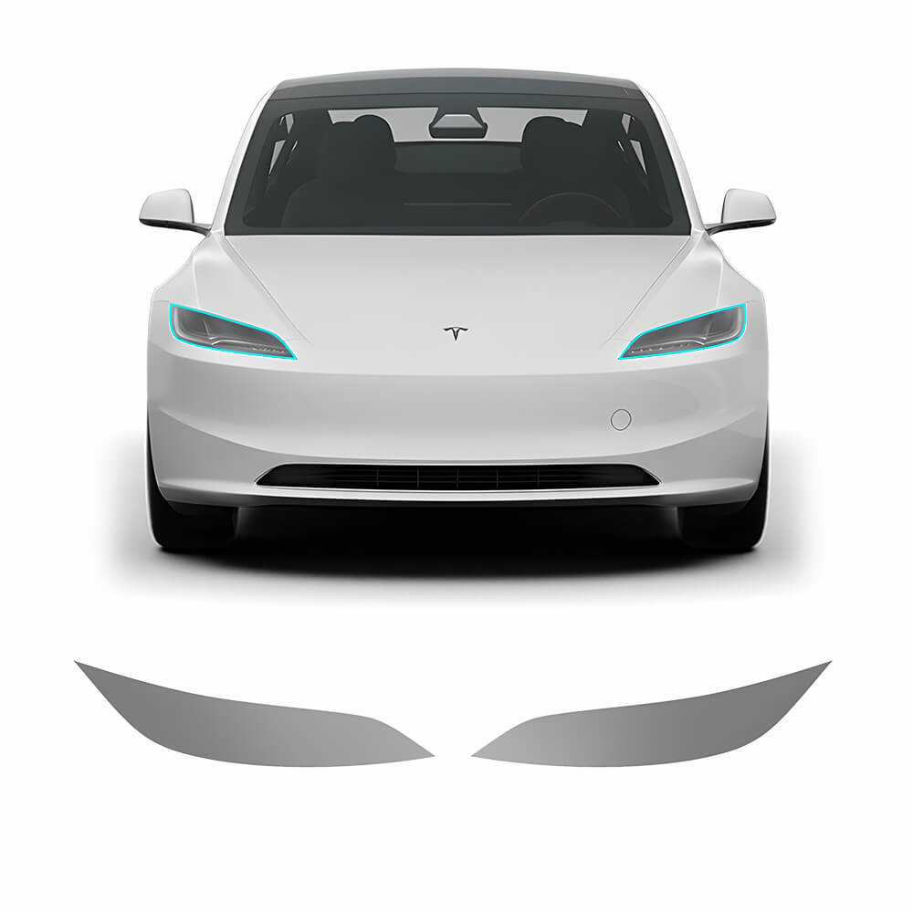 Film de protection pour phares et feux arrière EVAAM® en TPU teinté fumé pour Tesla Model Y Juniper 2025+