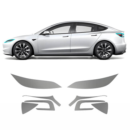Film de protection pour phares et feux arrière EVAAM® en TPU teinté fumé pour Tesla Model Y Juniper 2025+