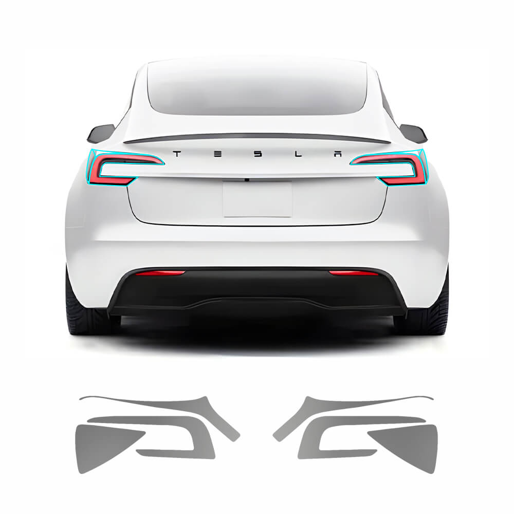 Film de protection pour phares et feux arrière EVAAM® en TPU teinté fumé pour Tesla Model Y Juniper 2025+