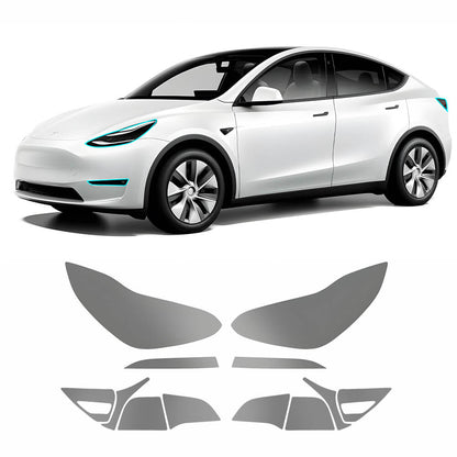 Film de protection pour phares et feux arrière EVAAM® en TPU teinté fumé pour Tesla Model Y Juniper 2025+