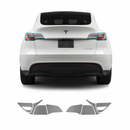 Film de protection pour phares et feux arrière EVAAM® en TPU teinté fumé pour Tesla Model Y Juniper 2025+