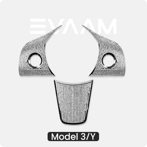 EVAAM® Bling Diamond Steering Wheel Wrap Cover Kit for Model 3/Y (2017-2023) - EVAAM